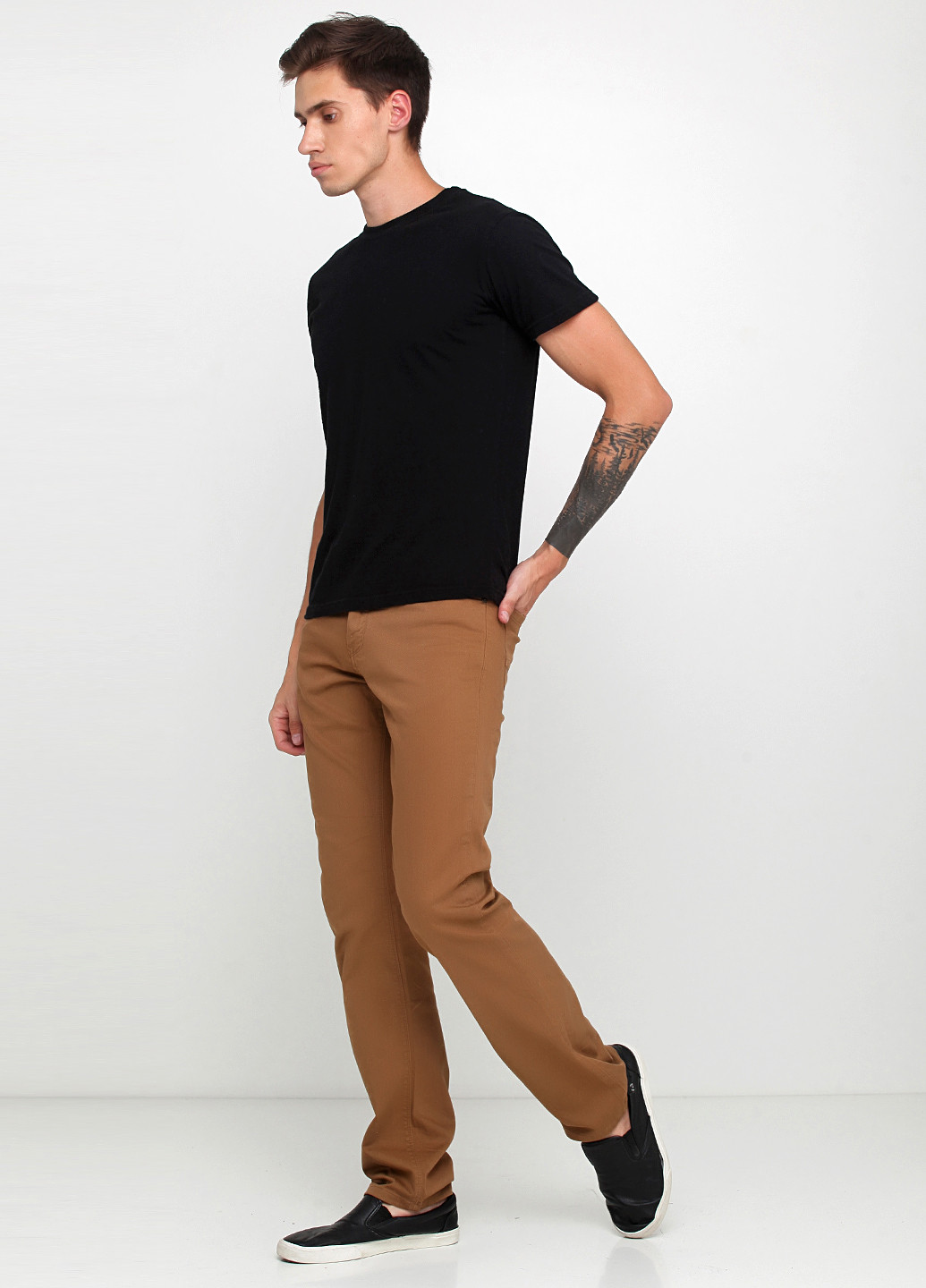 Светло-коричневые демисезонные прямые джинсы Celio
