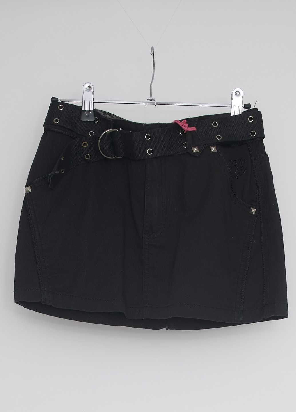 Черная джинсовая однотонная юбка Pepe Jeans мини