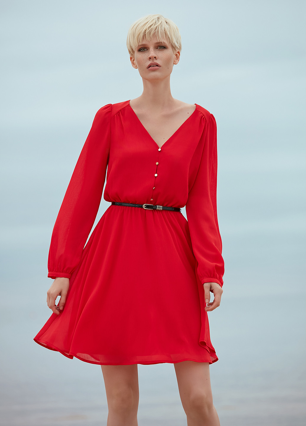 Красное кэжуал платье а-силуэт LOVE REPUBLIC