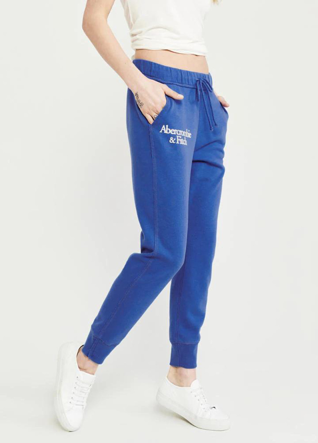Синие спортивные демисезонные джоггеры брюки Abercrombie & Fitch