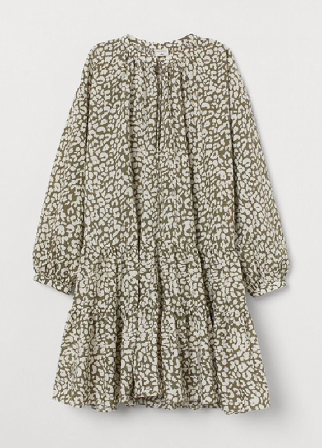 Оливковое (хаки) кэжуал платье оверсайз H&M леопардовый