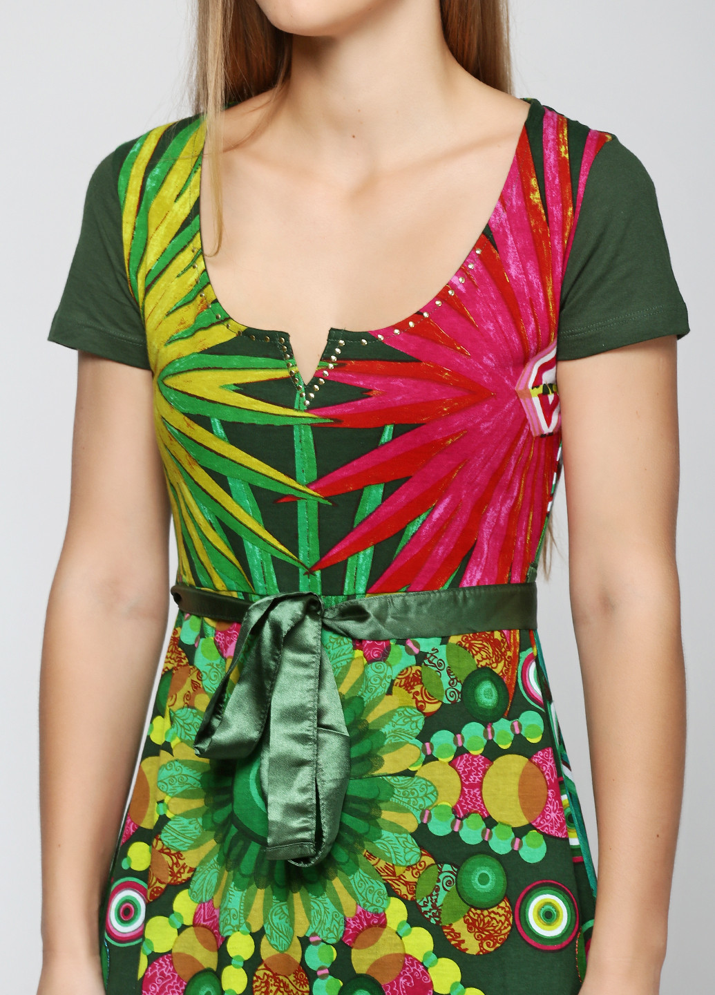 Зелена кежуал сукня Desigual з абстрактним візерунком