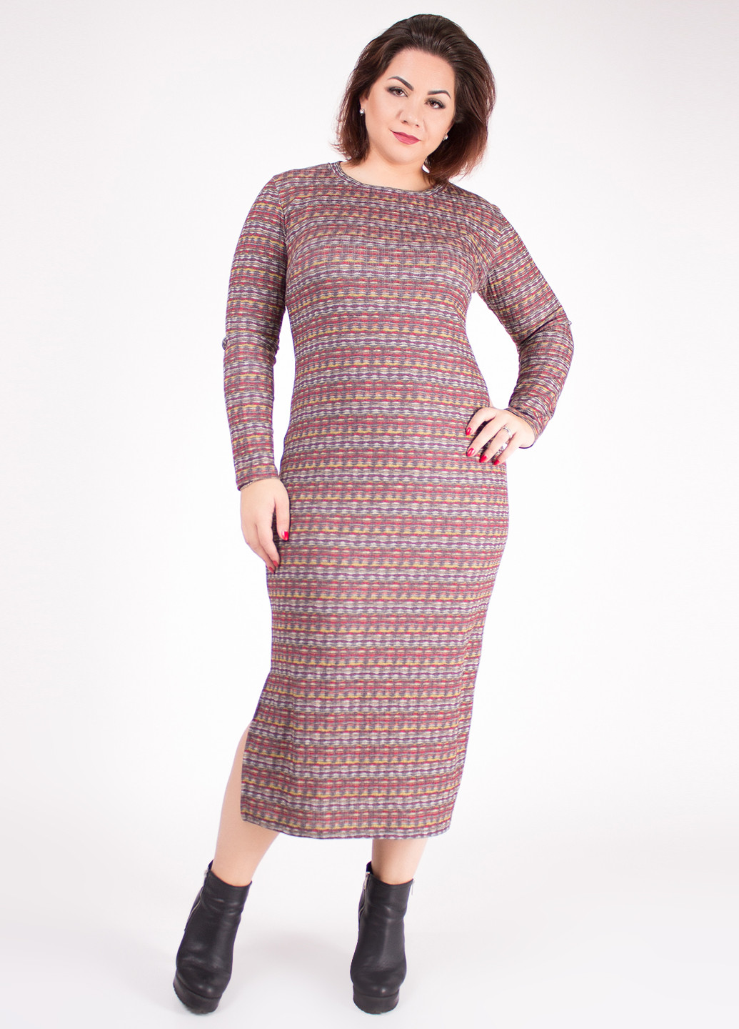Комбинированное кэжуал платье футляр Fifi Lakres с абстрактным узором