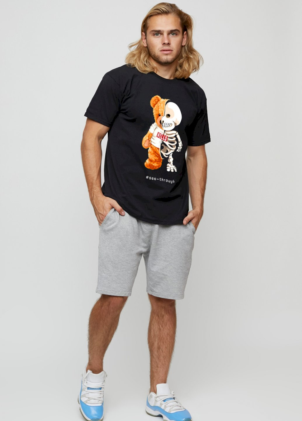 Черная футболка мужская basic /air print/ YAPPI