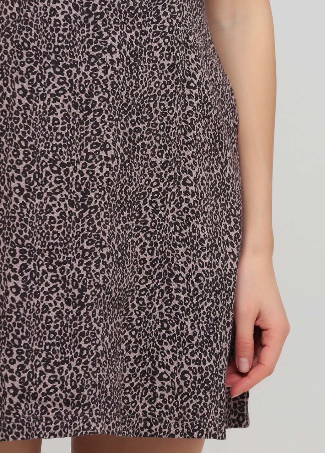 Сіра кежуал сукня кльош, з відкритою спиною Louche леопардовий