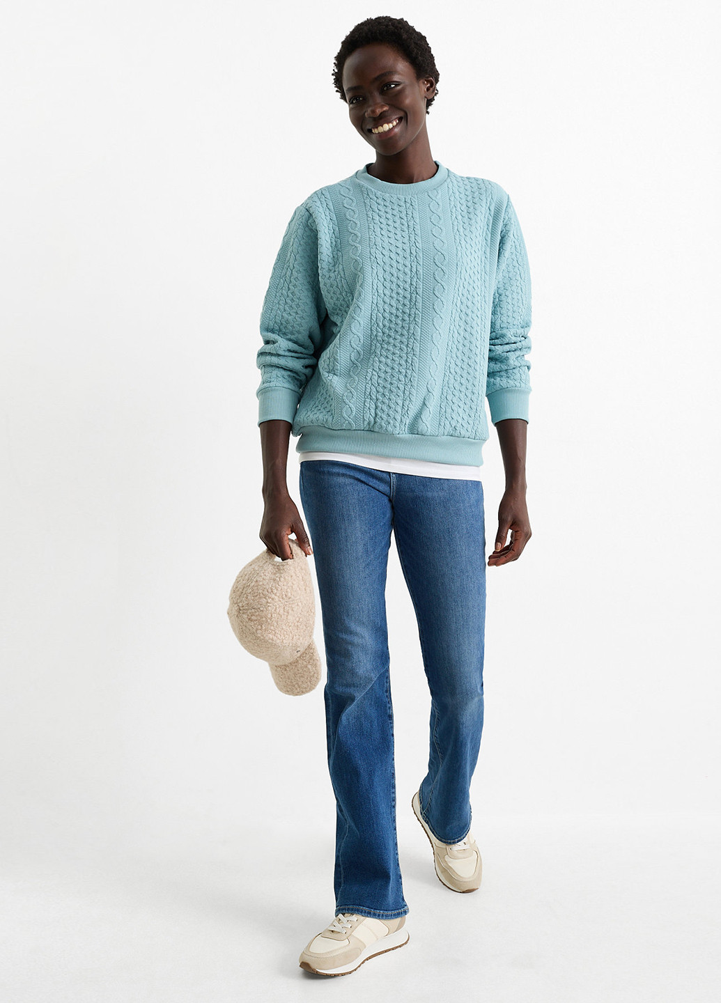 Мятный свитшот C&A однотонный без декора (352073366)