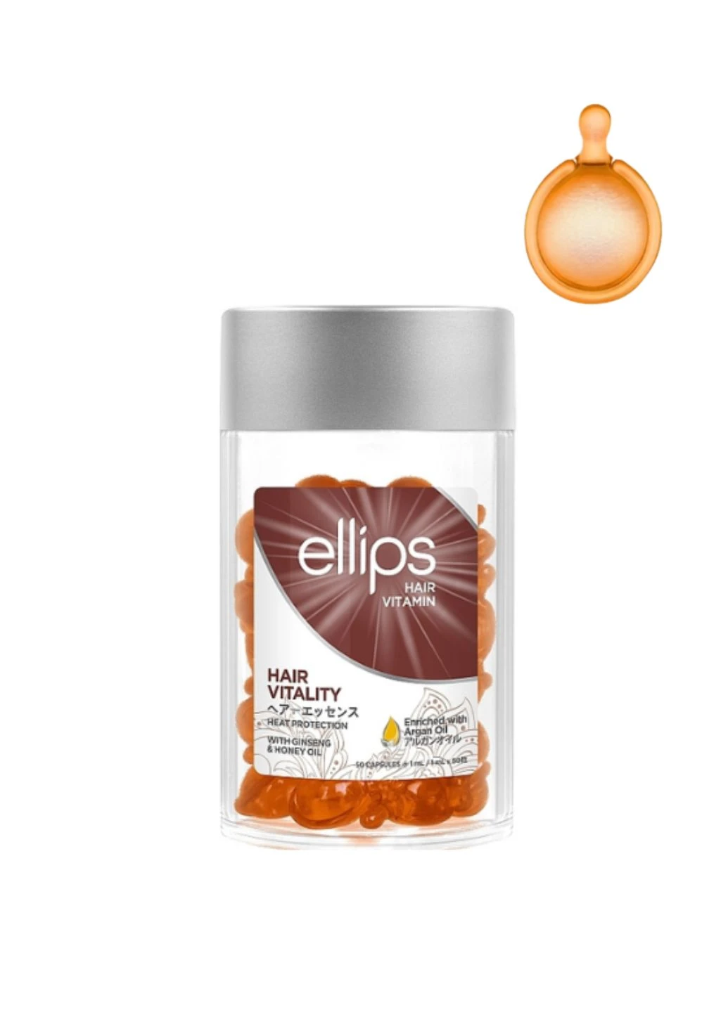 Витамины для волос "Здоровье волос" с женьшенем и медом Hair Vitamin Hair Vitality With Ginseng & Honey Oil Ellips (256384786)