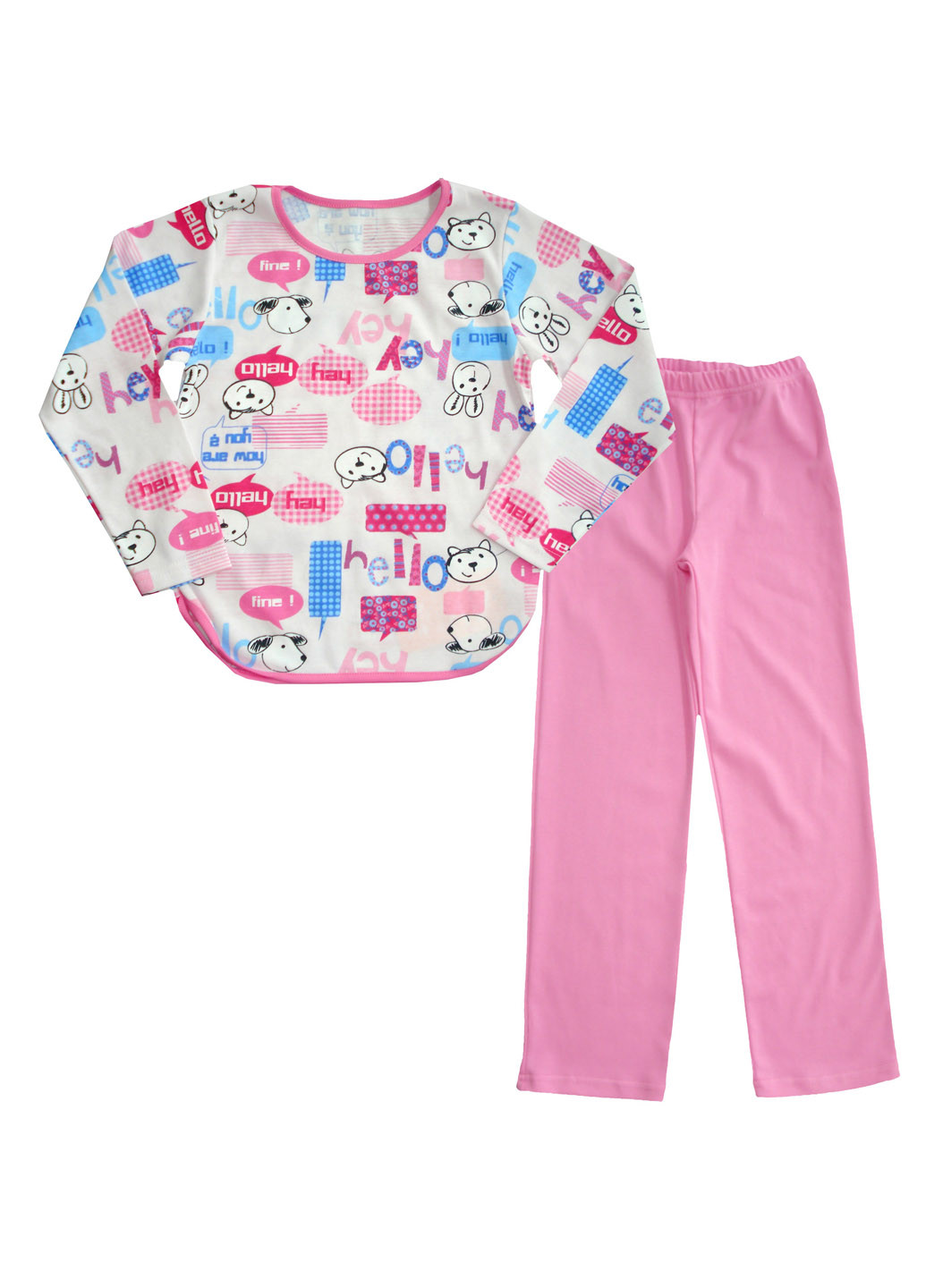 Розовая всесезон пижама (реглан, брюки) AV Style