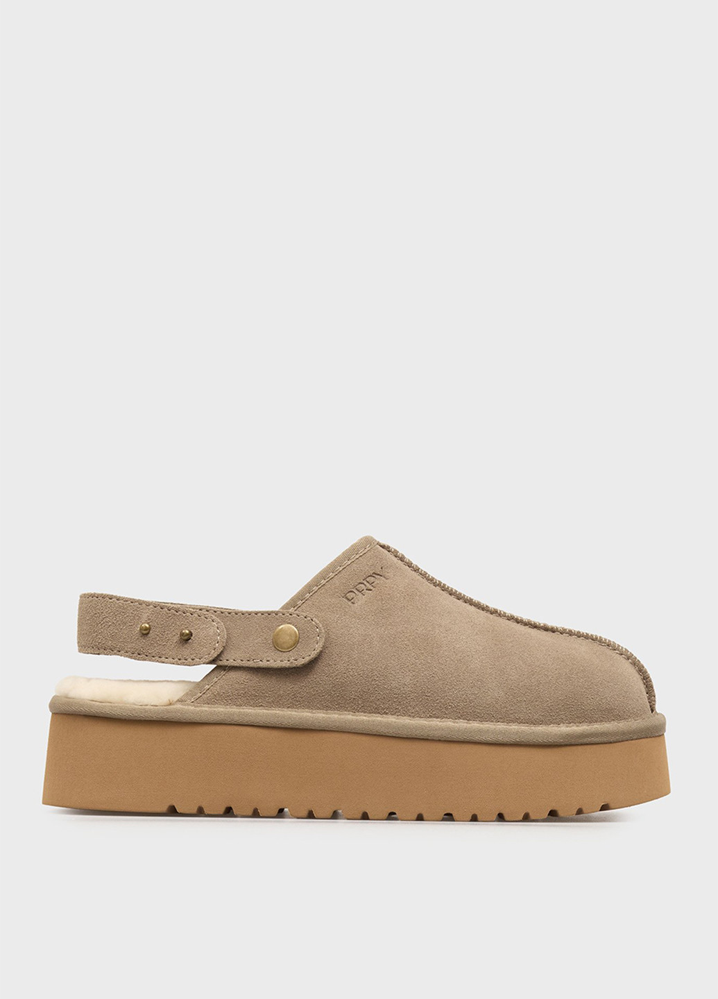 Бежевые сабо PRPY на платформе с тиснением, с логотипом