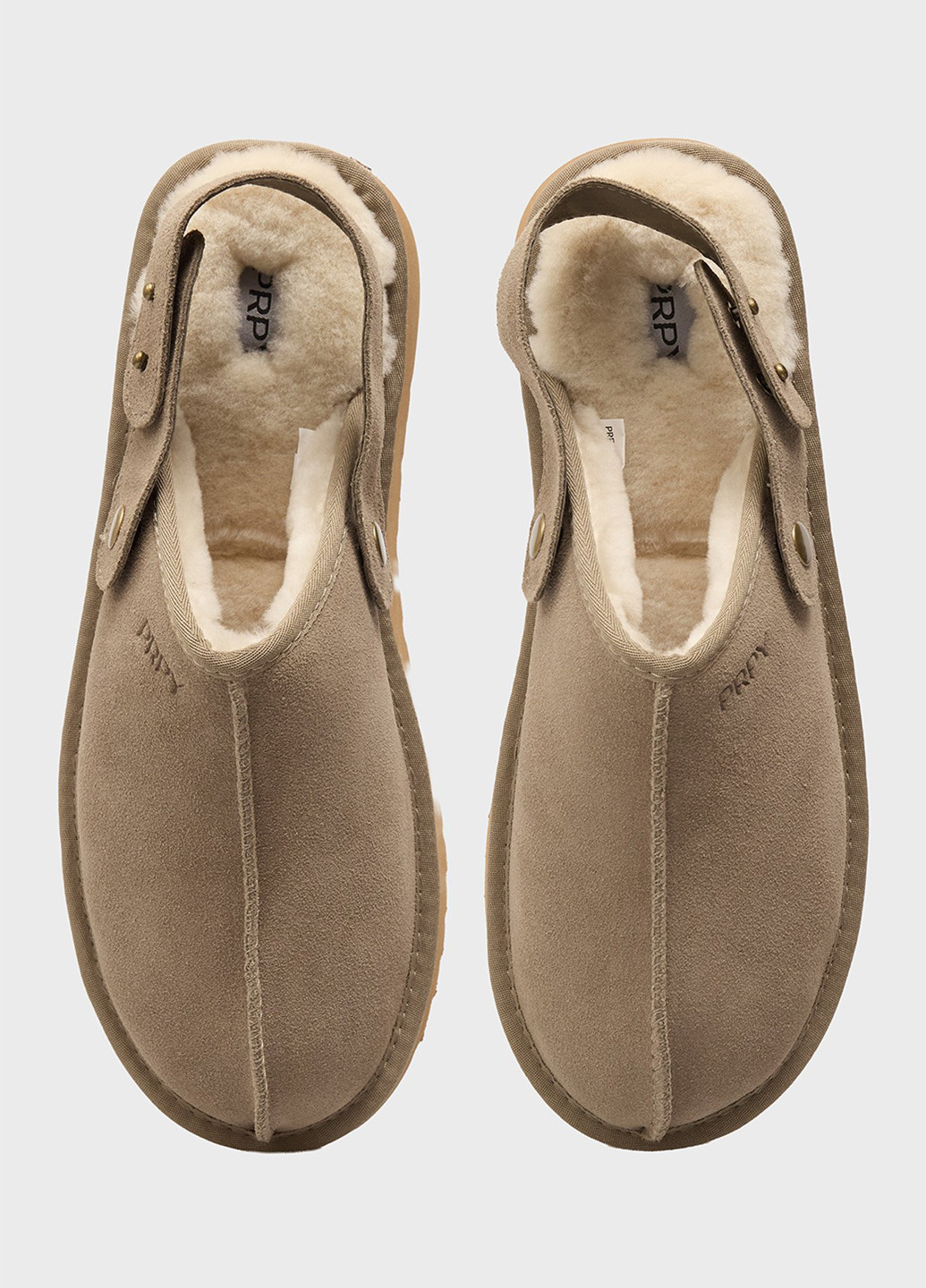 Бежевые сабо PRPY на платформе с тиснением, с логотипом