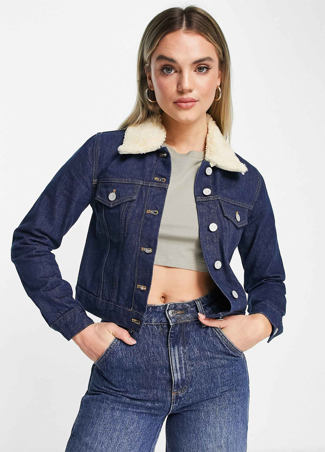 Синя демісезонна куртка French Connection