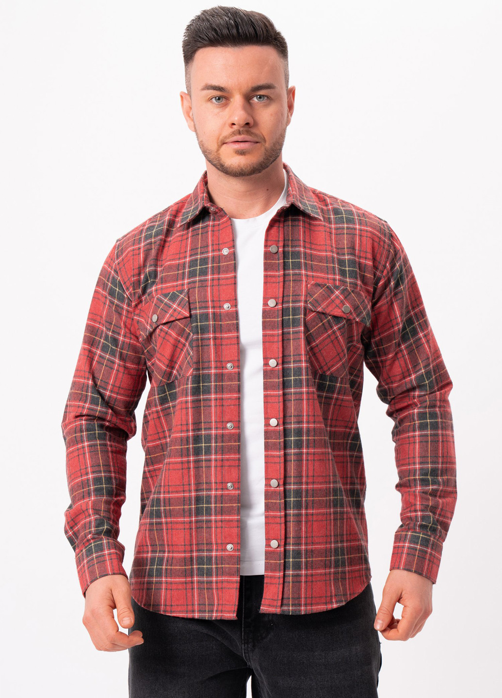 Красная кэжуал рубашка в клетку Trend Collection