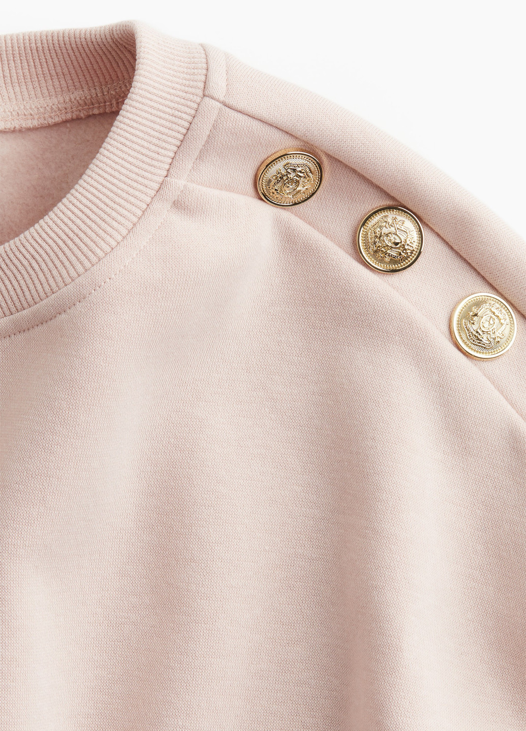 Світло-рожевий світшот H&M однотонний гудзики (362622194)