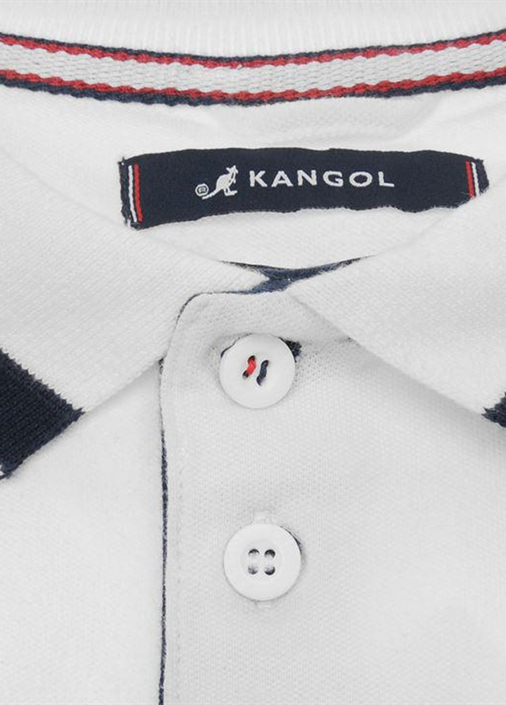 Белая футболка-поло для мужчин Kangol в полоску
