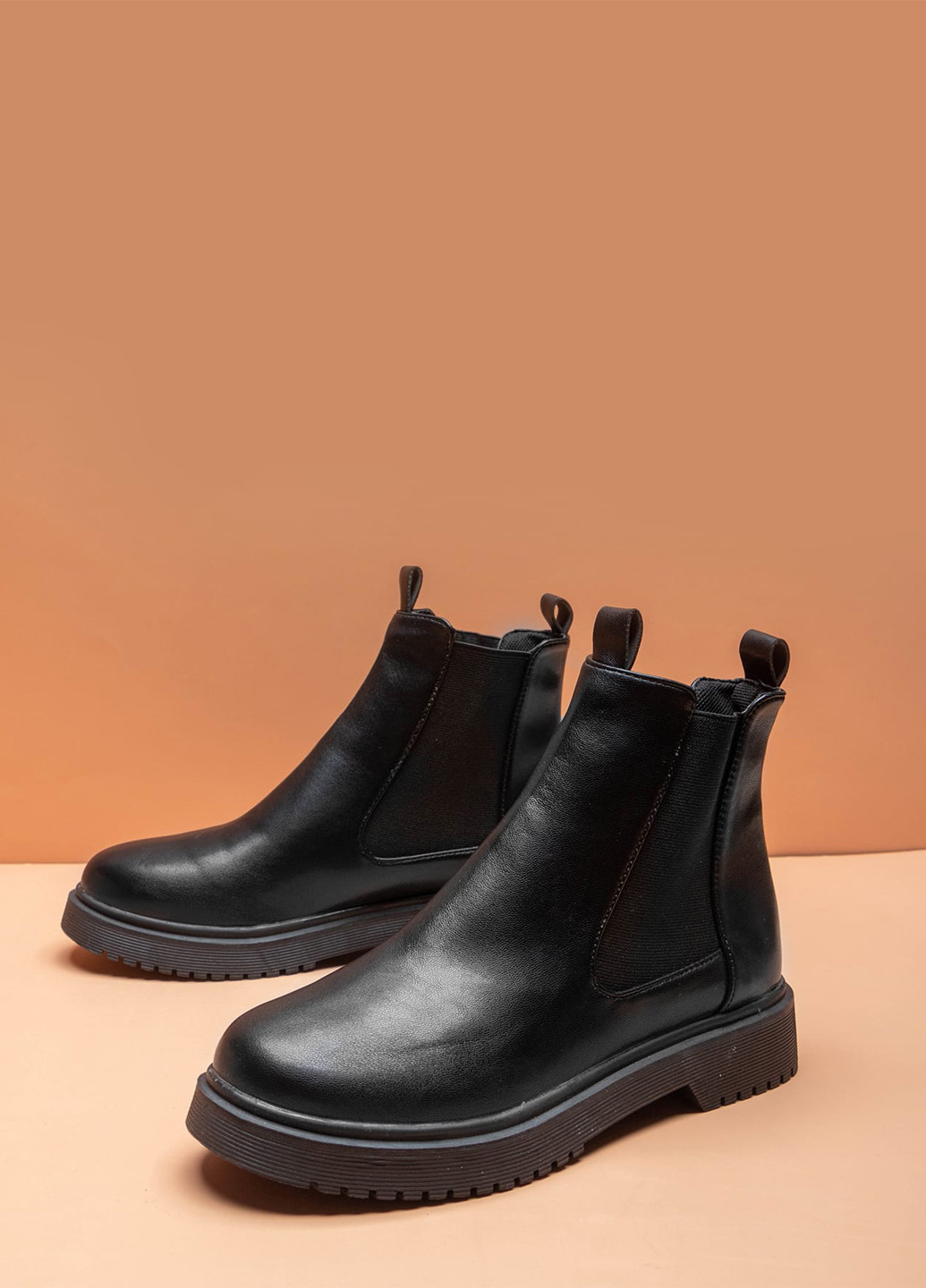 Осенние ботинки челси SHEIN без декора из искусственной кожи, из полиуретана
