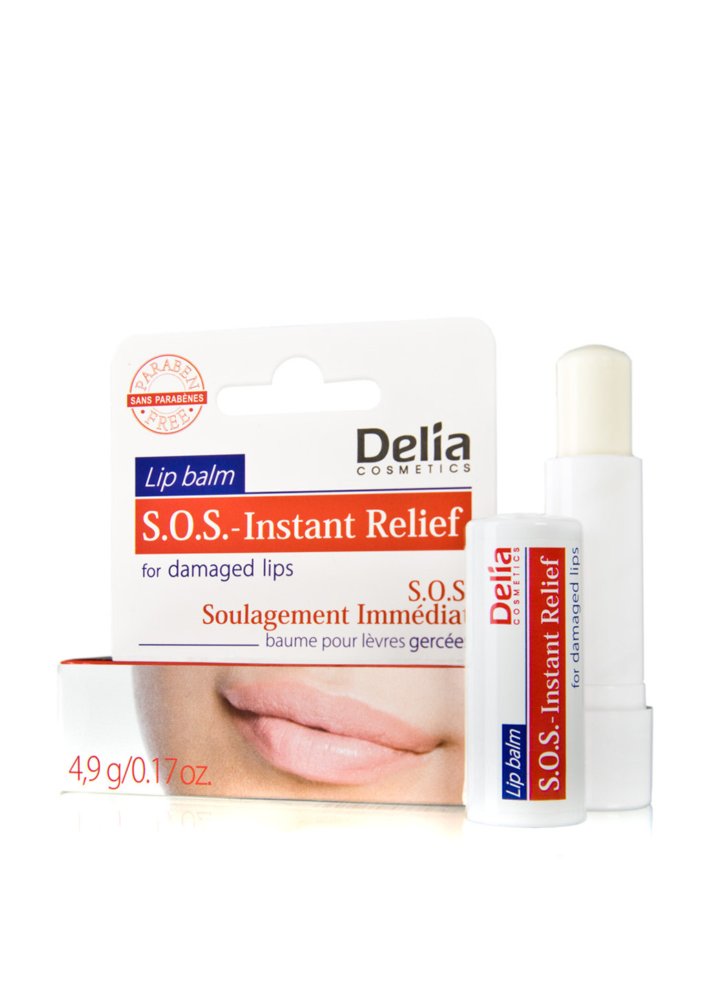Бальзам для губ SOS, 4,9 г Delia Cosmetics (26920014)