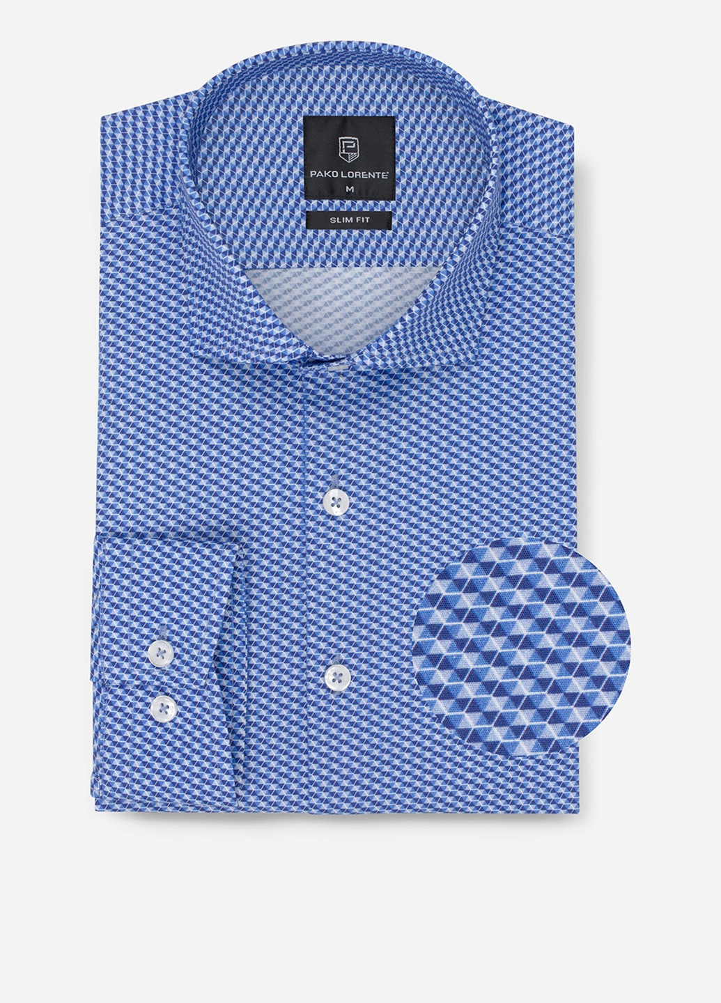 Синяя кэжуал рубашка с геометрическим узором Pako Lorente с длинным рукавом