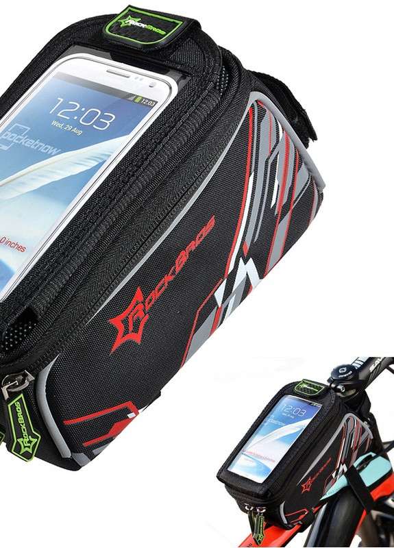 Велосипедная сумка для велосипеда на раму для смартфонов 6" RB Черный с красным (0154875) Francesco Marconi (224437155)