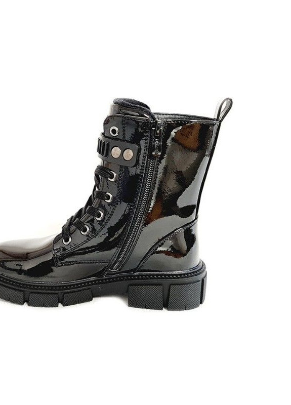 Черные осенние ботинки еврозима лакированные r183966321 bkp 35 22 см черный кв1295-3 Weestep