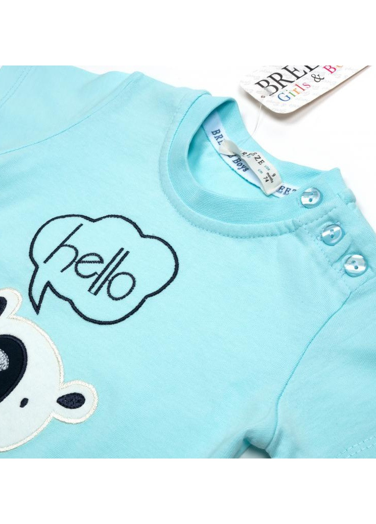 Голубой летний костюм десткий "hello brother" (14307-74b-blue) Breeze