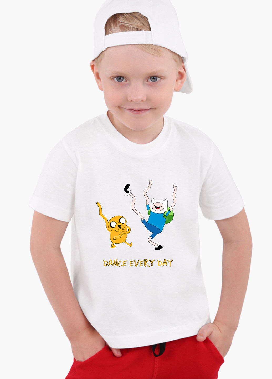 Белая демисезонная футболка детская финн и джейк пес время приключений (finn & jake the dog adventure time)(9224-1580) MobiPrint