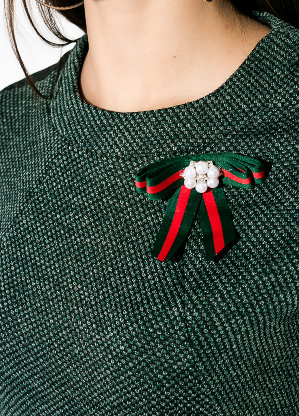 Темно-зеленое кэжуал платье а-силуэт Time of Style