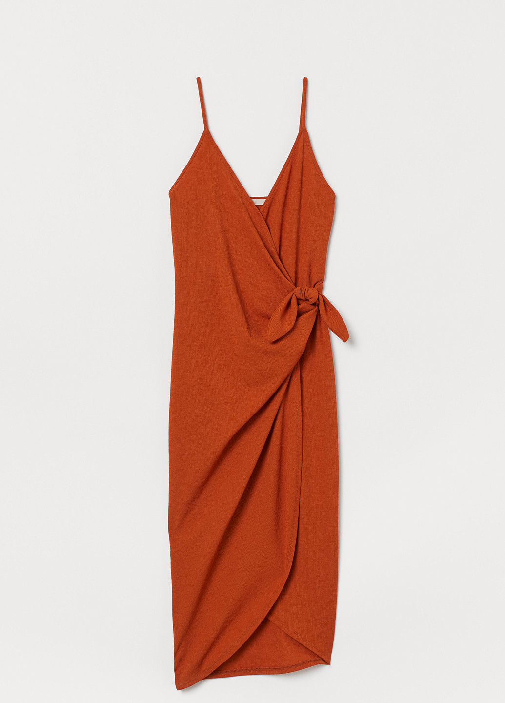 Теракотова кежуал сукня на запах H&M однотонна