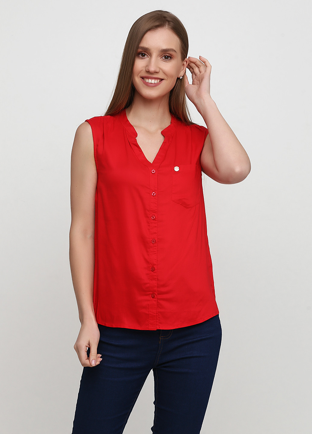 Красная летняя блуза Tom Tailor