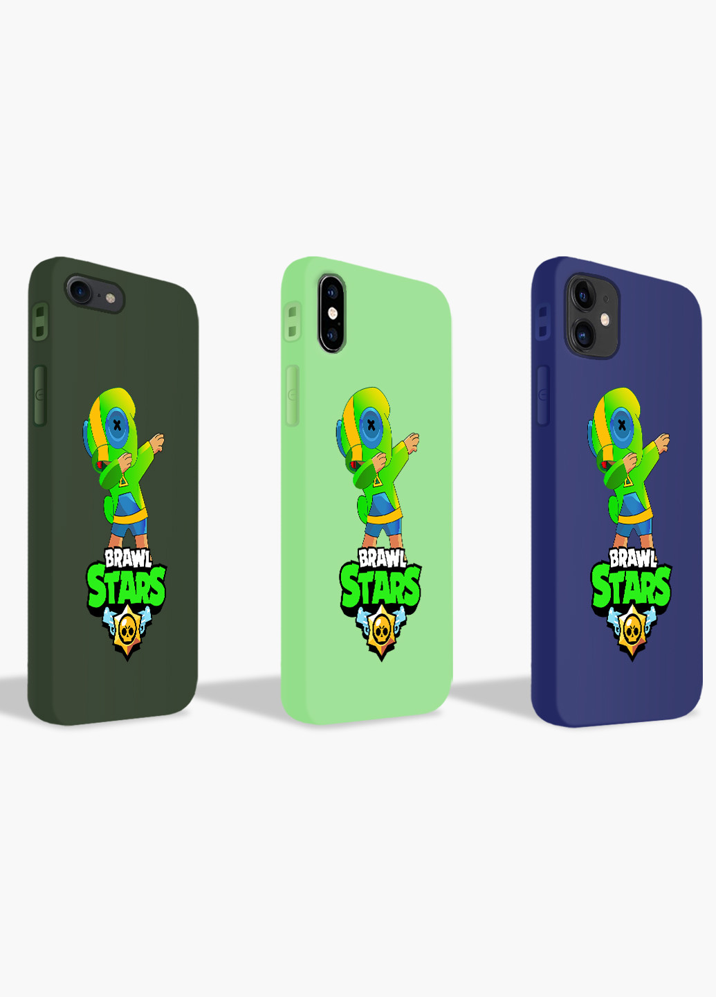 Чехол силиконовый Apple Iphone Xs Max Зеленый Леон Бравл Старс (Green Leon Brawl Stars) (8226-1705) MobiPrint (219517421)