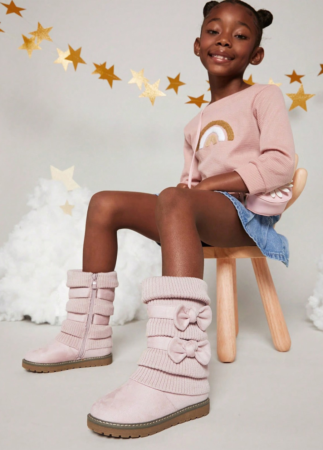 Светло-розовые осенние ботинки SHEIN