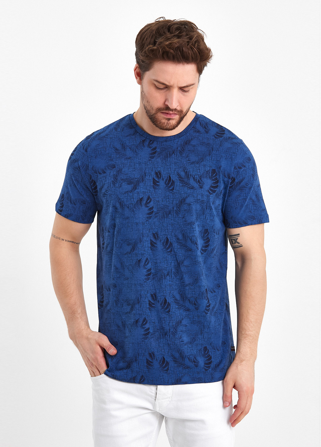 Индиго футболка-футболка для мужчин Trend Collection с рисунком