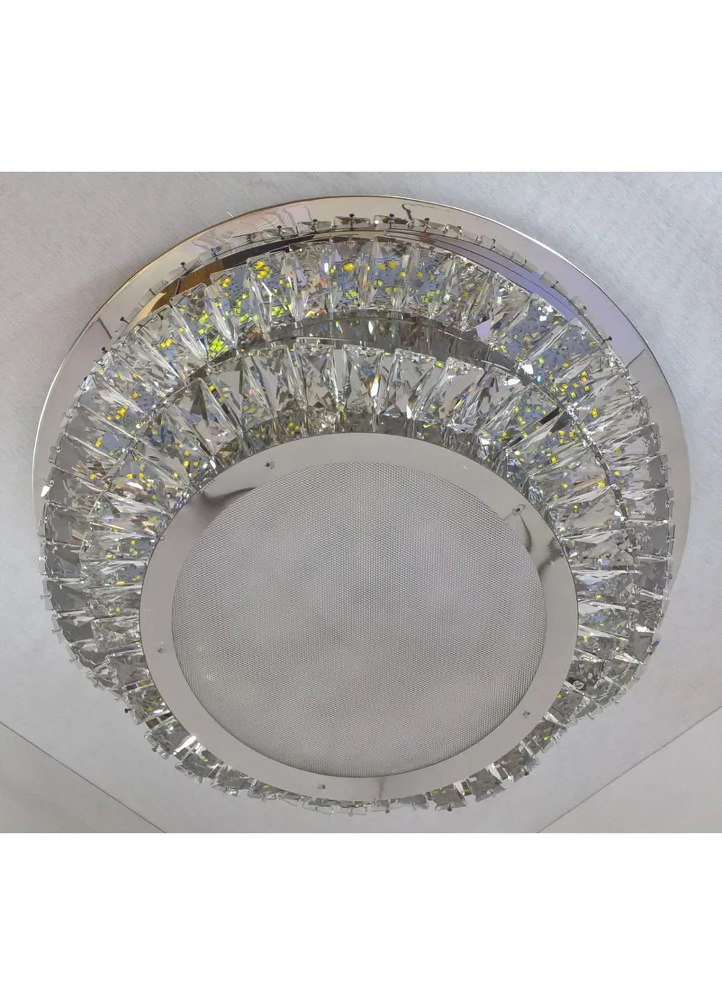 Люстра потолочная хрустальная LED с пультом C1784/500 Хром 18х50х50 см. Sunnysky (253627902)