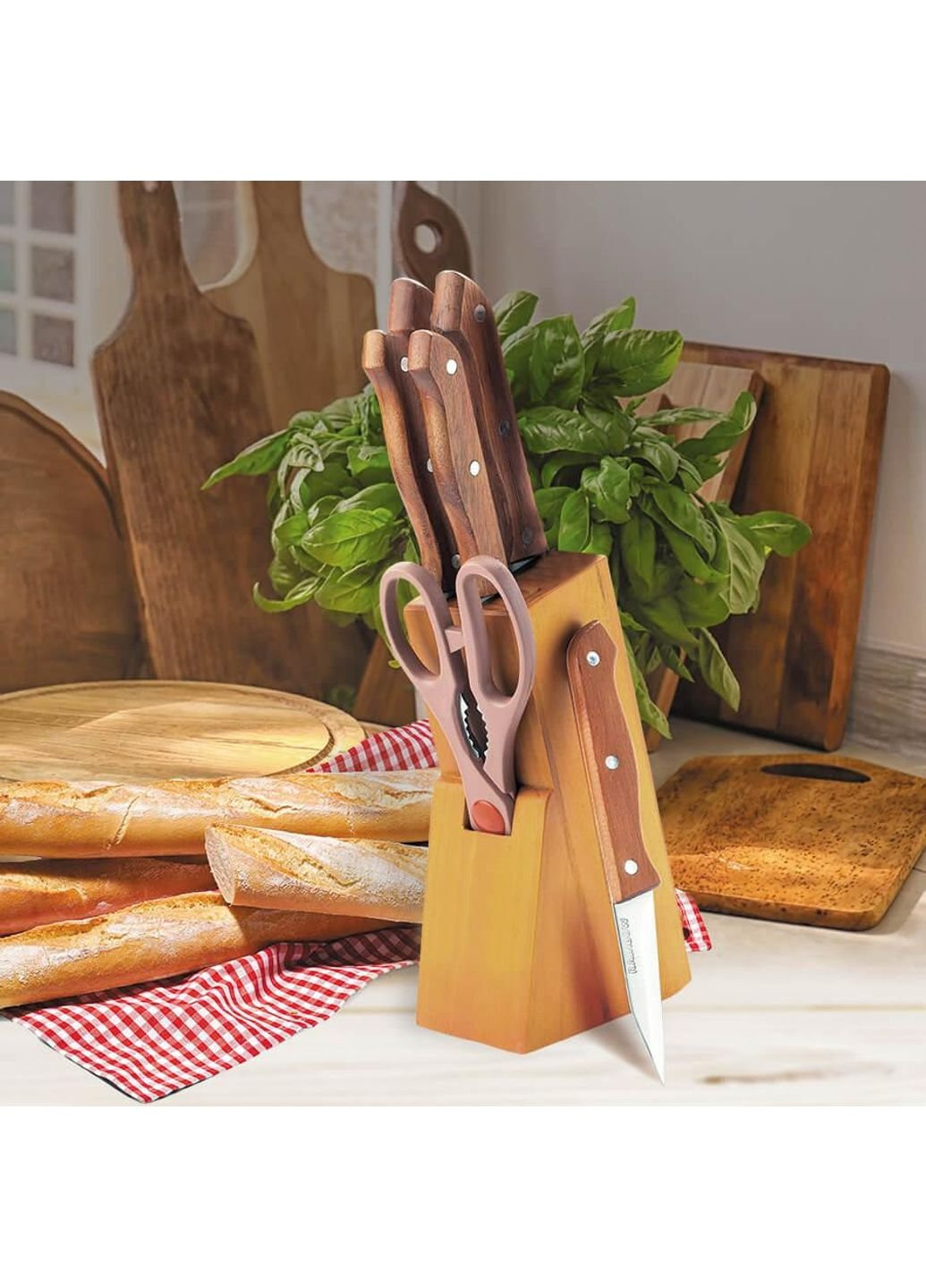 Набір кухонних ножів Basic MR-1401 7 предметів Maestro комбінований,