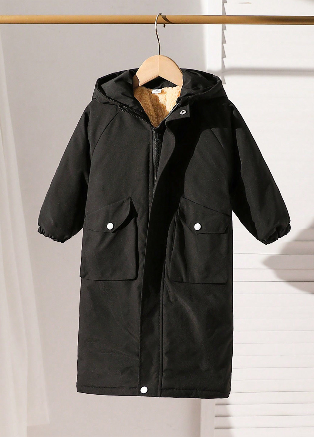 Чорна зимня куртка куртка-пальто SHEIN