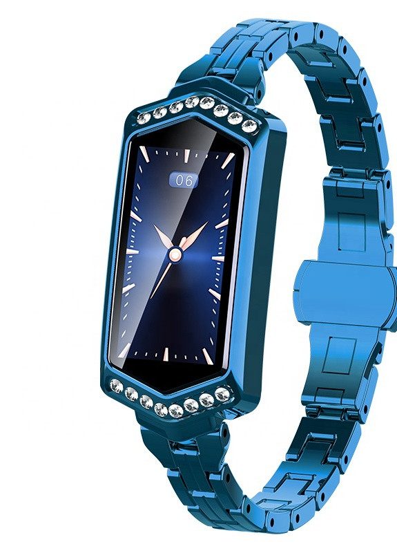 Розумні годинник фітнес браслет Finow B78 з кольоровим дисплеєм і тонометром Blue UWatch синій