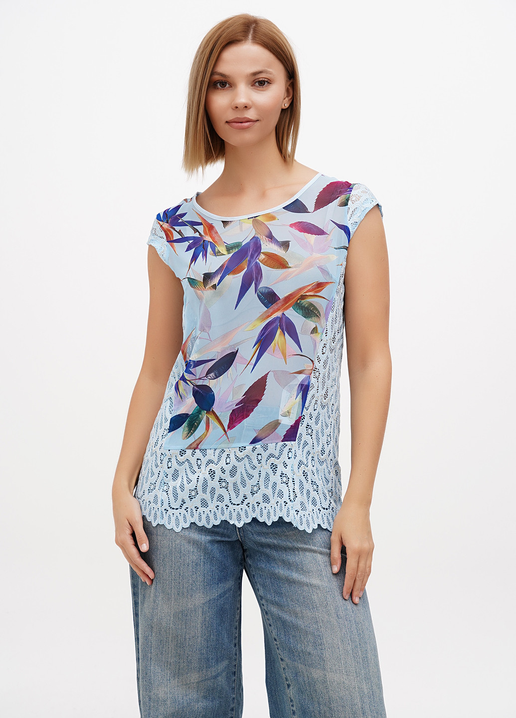 Голубая блуза Sassofono Club