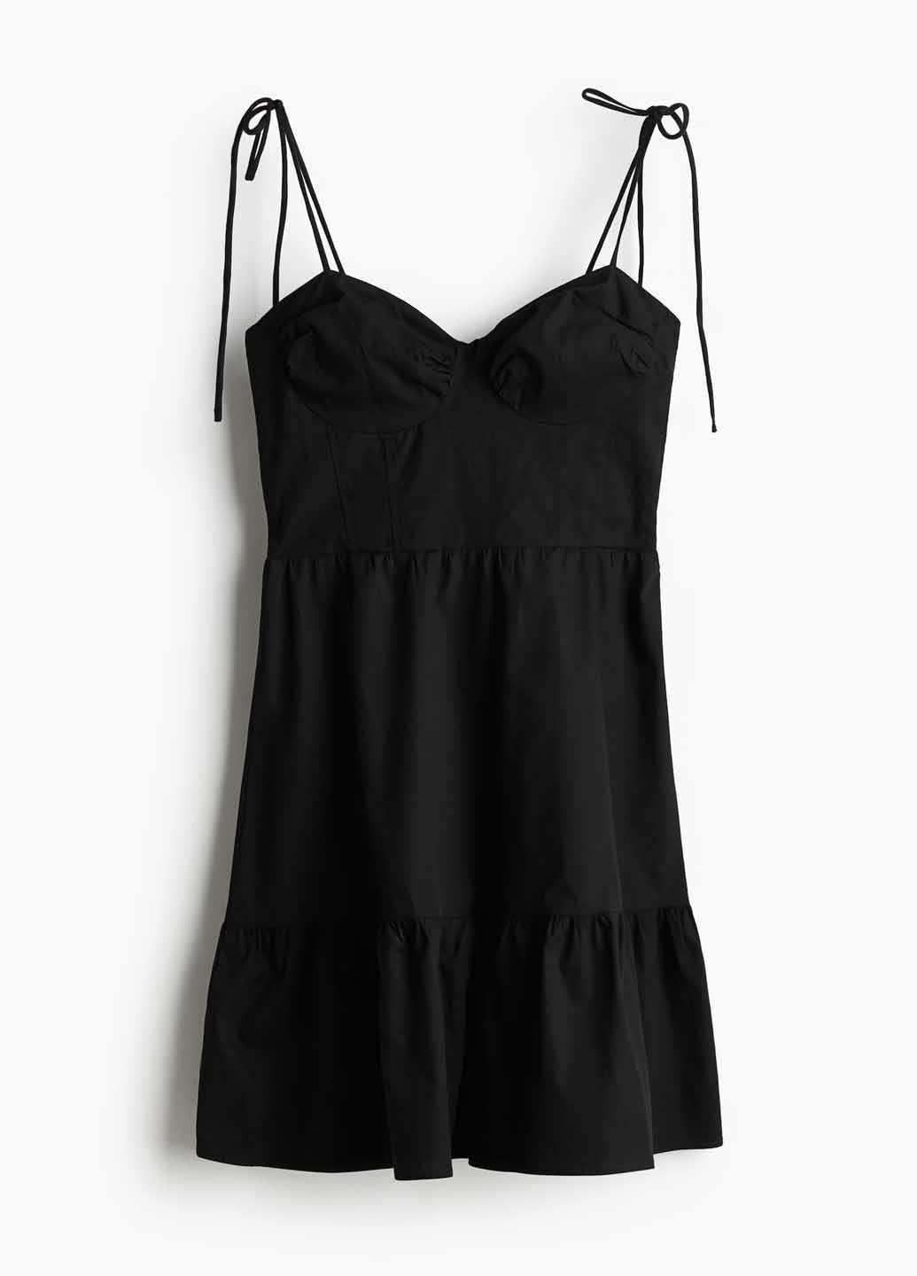 Черное кэжуал платье клеш H&M однотонное