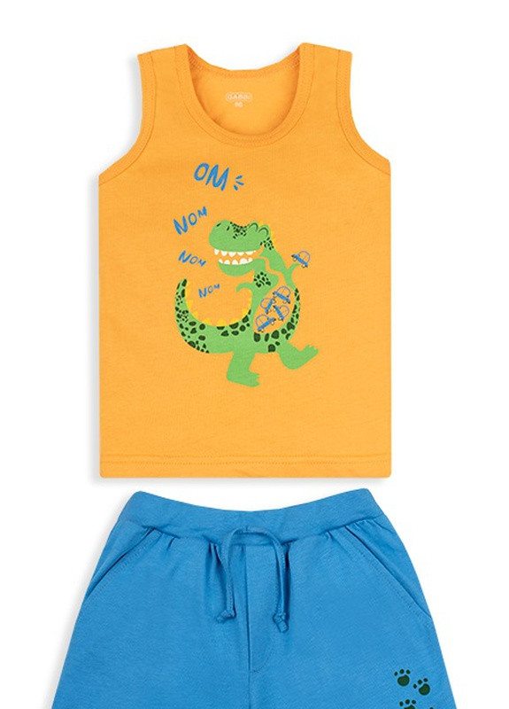 Помаранчевий літній дитячий костюм для хлопчика * технозавр * Габби