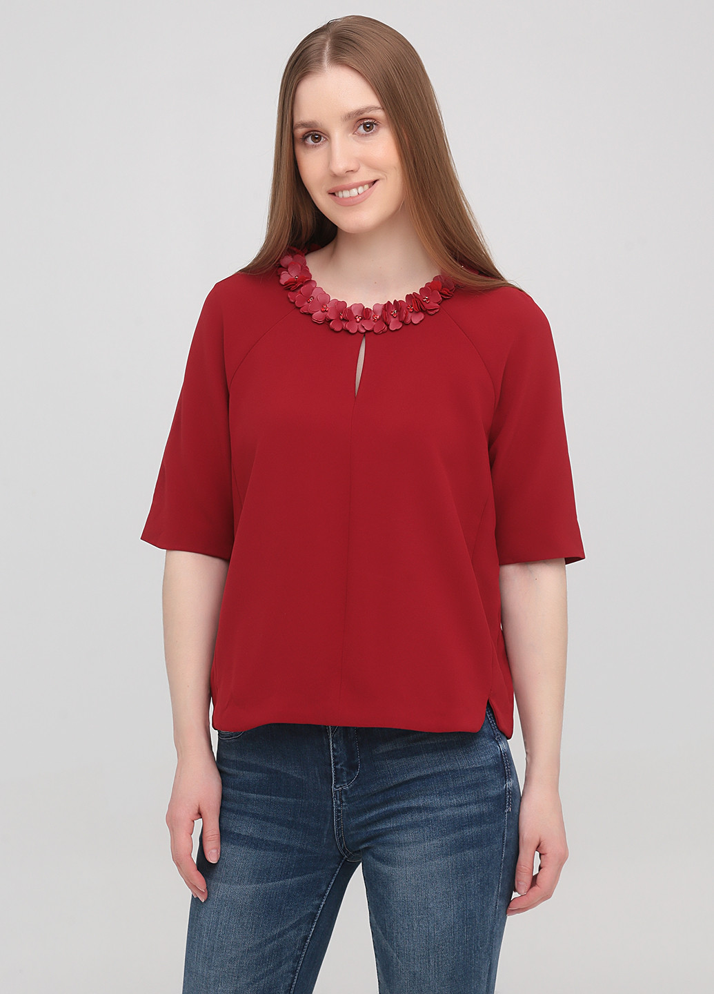 Темно-червона демісезонна блуза Vero Moda