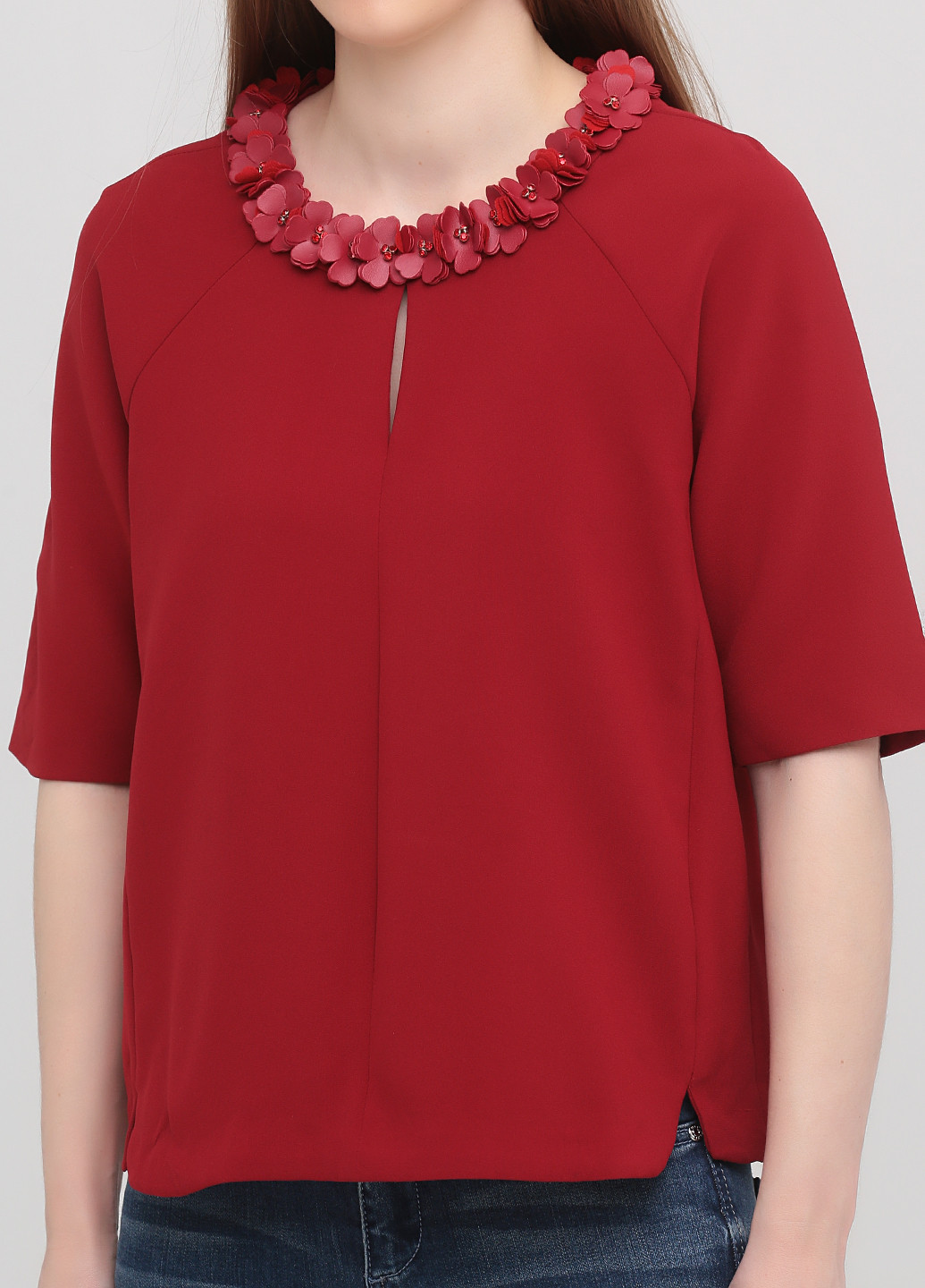Темно-красная демисезонная блуза Vero Moda