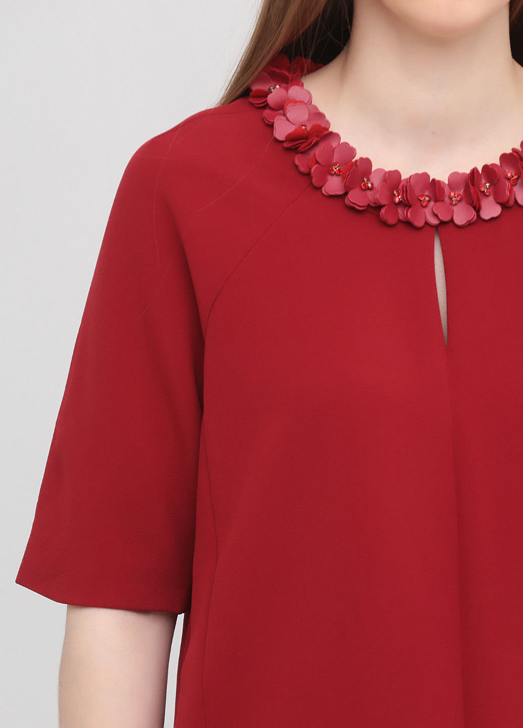Темно-красная демисезонная блуза Vero Moda