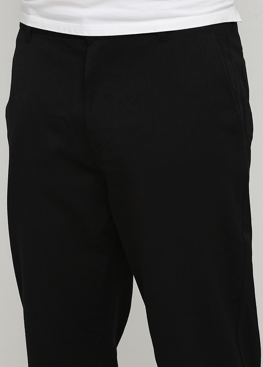 Черные кэжуал демисезонные укороченные, чиносы брюки H&M