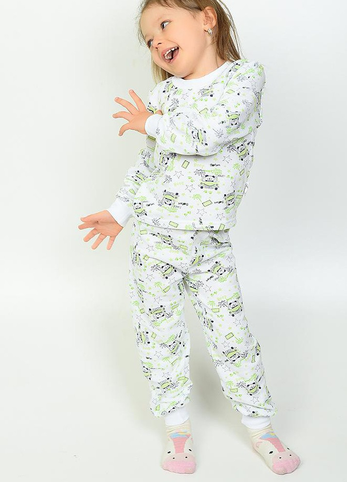 Белая всесезон пижама детская на флисе белая размер 92 skl99-367902 No Brand