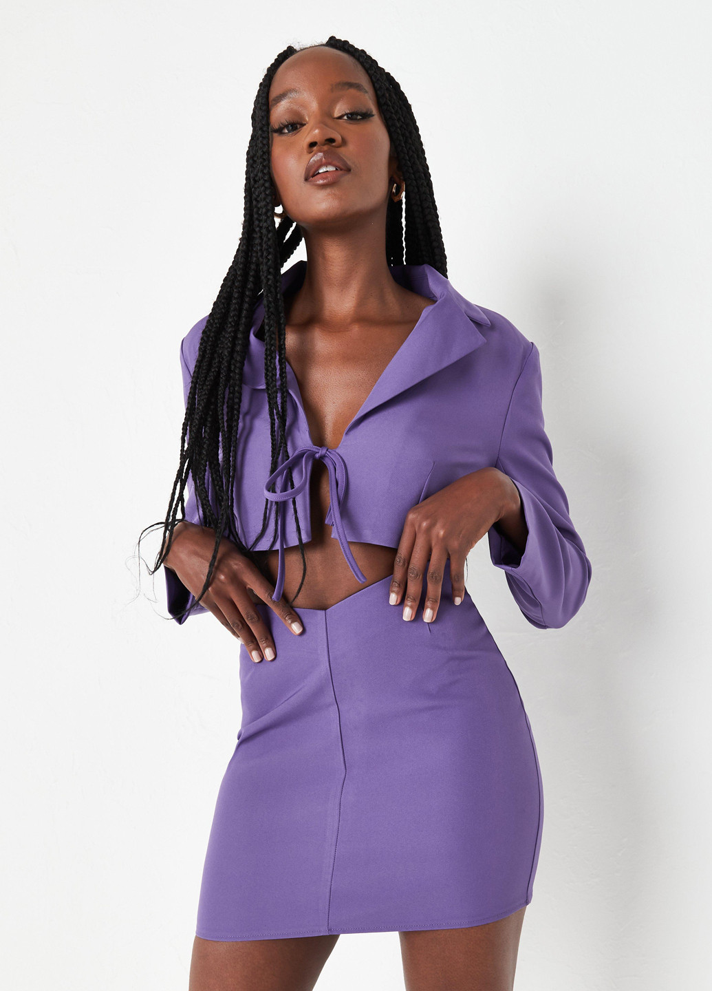 Фиолетовая кэжуал однотонная юбка Missguided