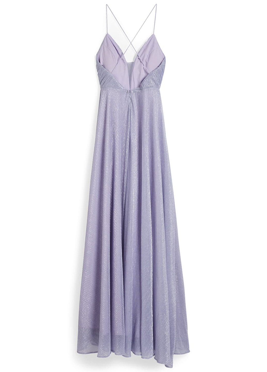 Сиреневое вечернее платье клеш, с открытой спиной C&A однотонное