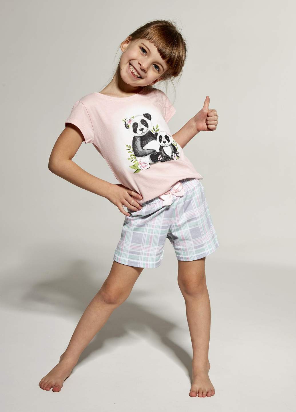 Светло-розовая всесезон пижама для девочек 92 panda 787-22 Cornette