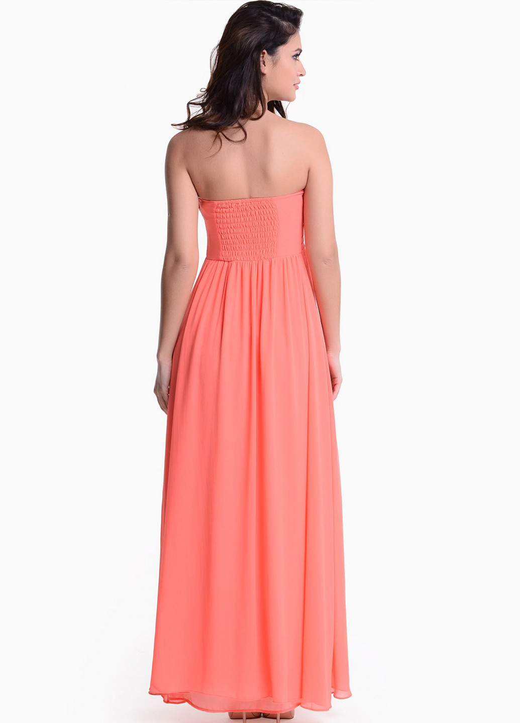 Оранжевое вечернее платье с открытыми плечами H&M