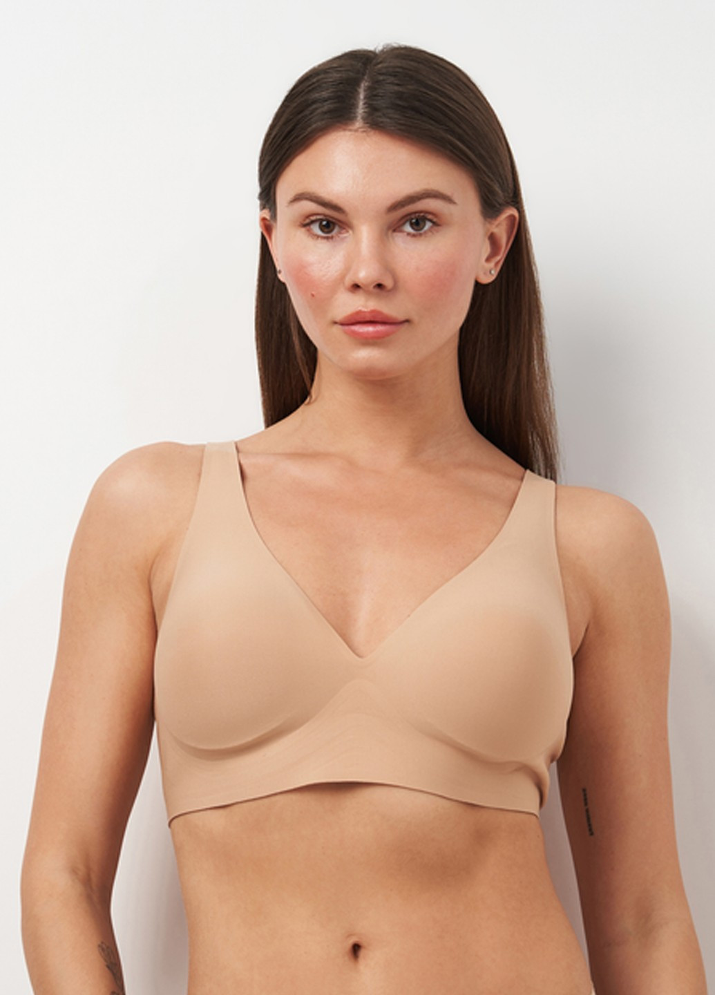 Бежевий мінімайзер бюстгальтер Leilieve без кісточок нейлон