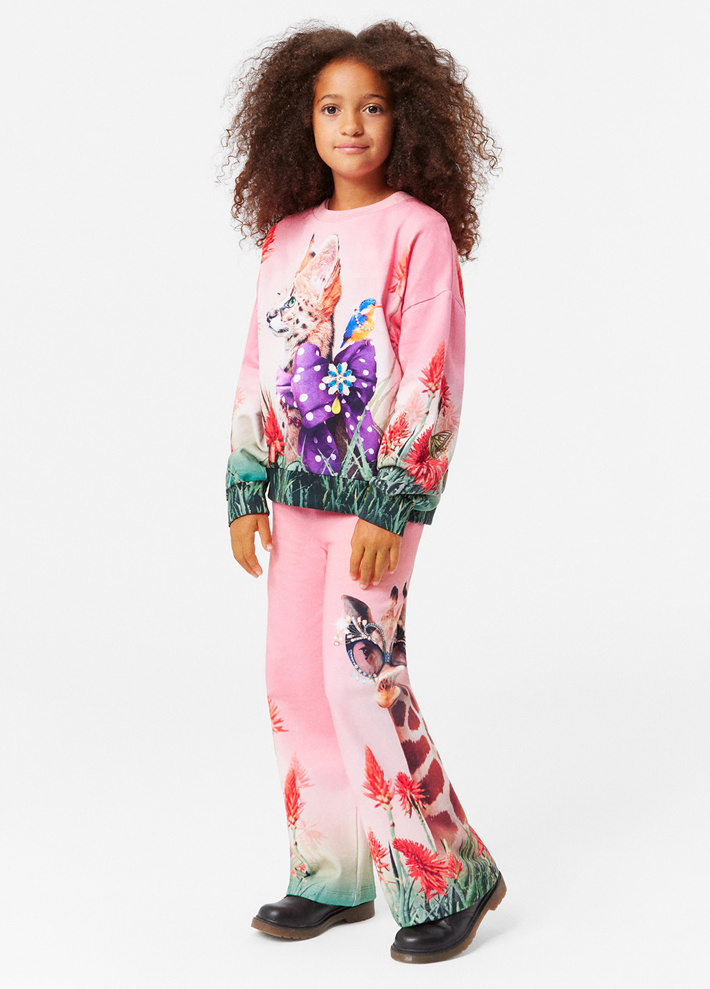 Розовые кэжуал демисезонные клеш брюки Molo