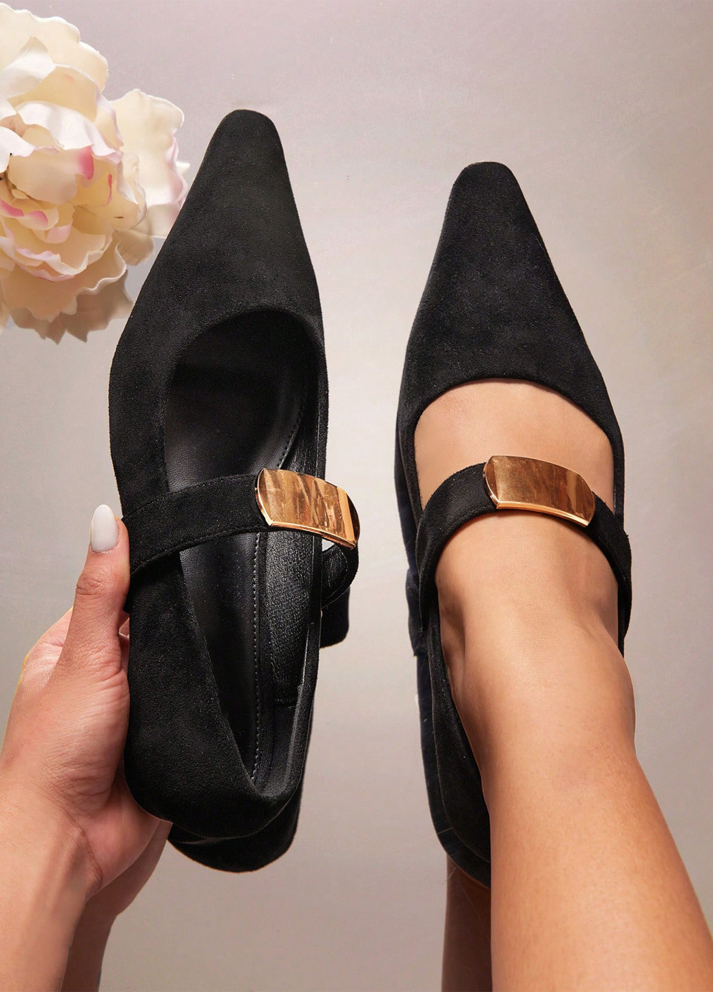 SHEIN Туфлі туфлі-човники чорний з текстиль, китай — демісезон (342081828)